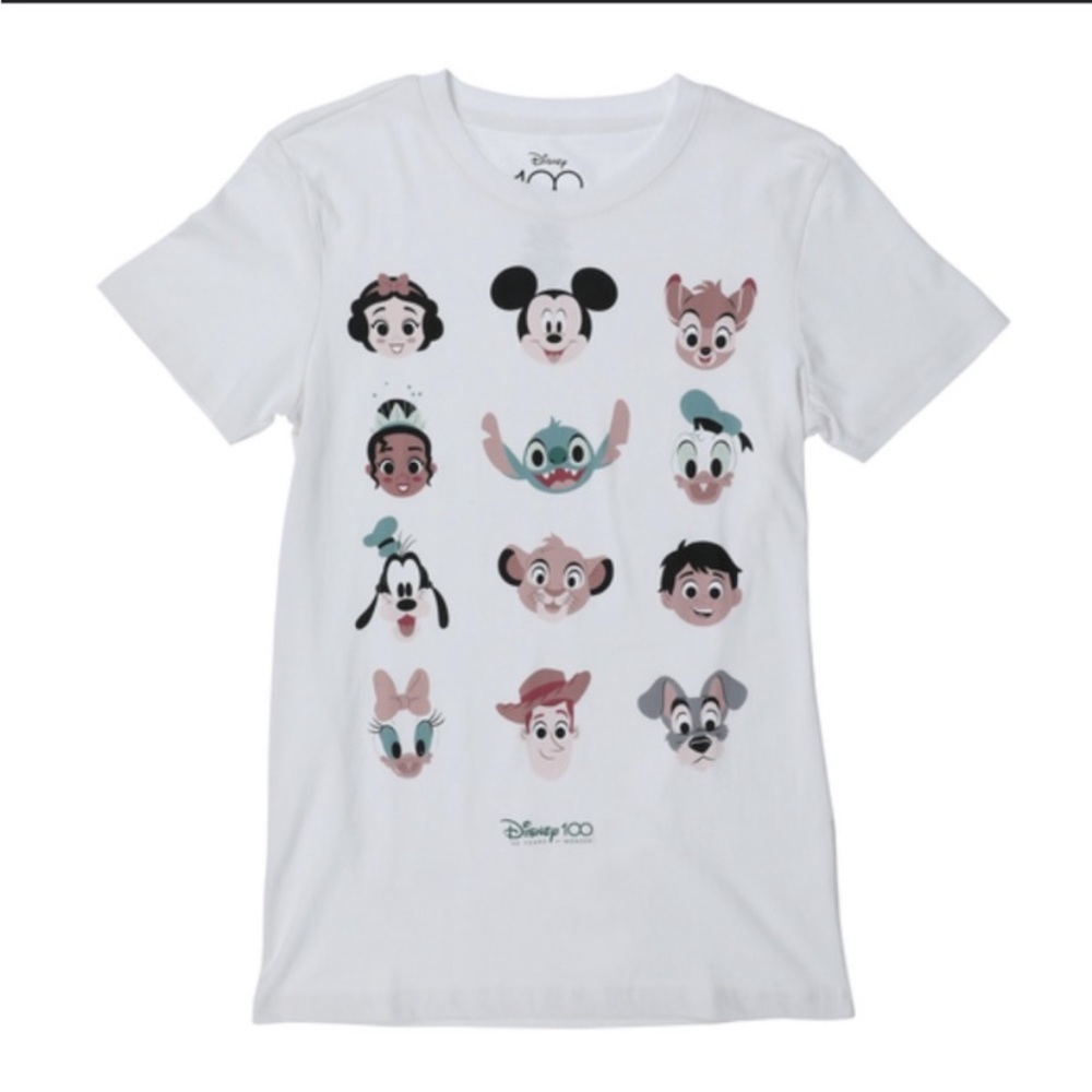 Disney’s 100 Years Of Wonder Celebration Character Face Graphic T-shirt